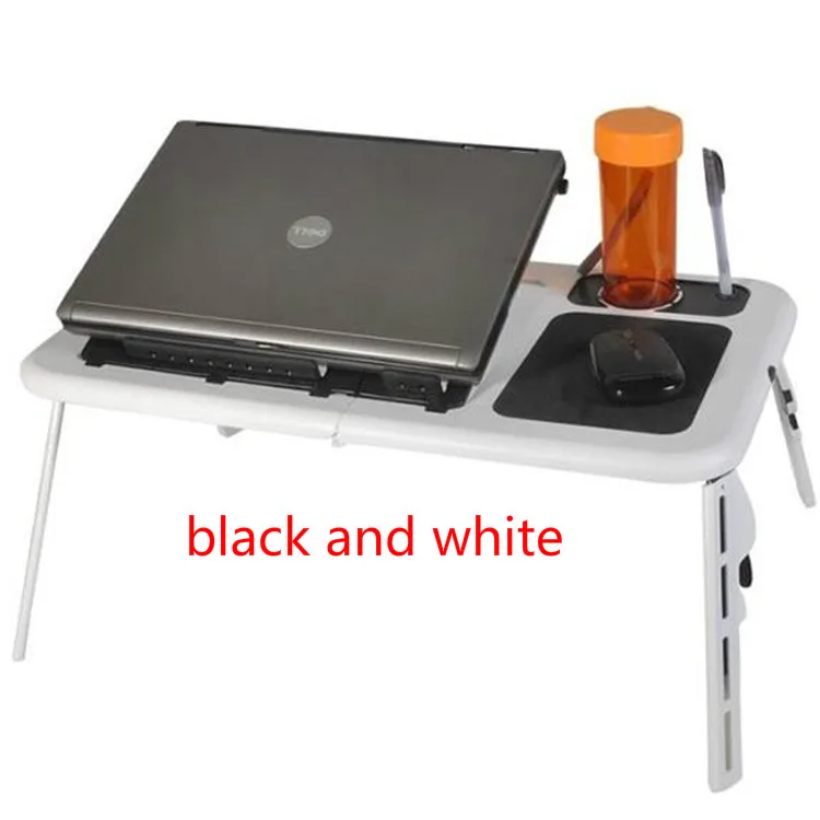 Escritorio para Laptop con Enfriador Ventiladores Altura Ajustable 64-88cm Negro Cocoarm Mesa de Ordenador Portatil con Ruedas 