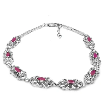 

Rushed Qi Xuan_Free Shipping Red Stone Elegant Bracelets_S925 Solid Silver Fashion Bracelets_Manufacturer Directly Sales