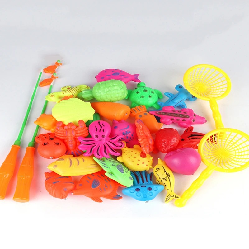 26pcs/lot Magnetic Fishing Toy Rod Net Set For Kids Parent-child Interactive Simulation Toys Baby Bath Water Game | Игрушки и хобби