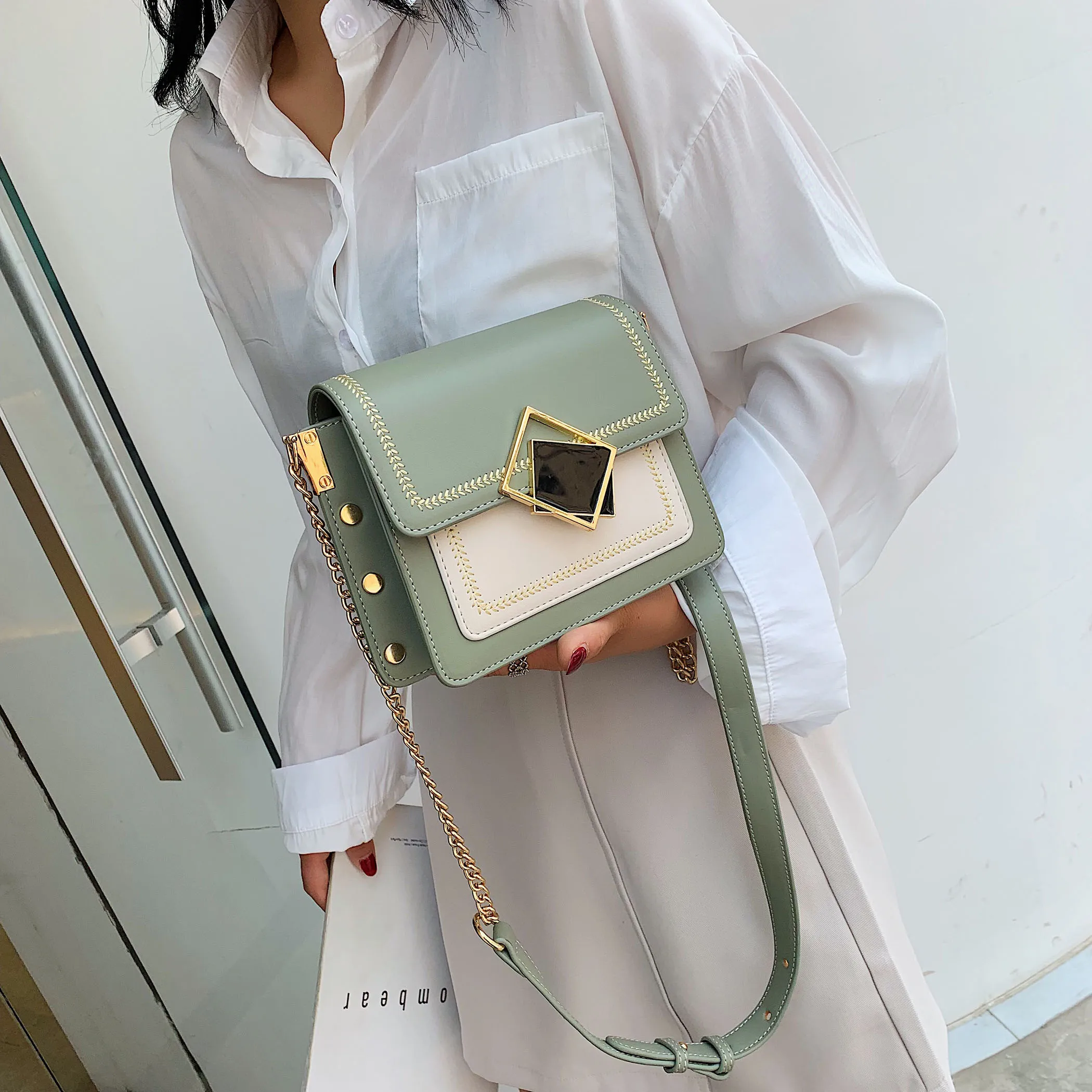  Chain Pu Leather Crossbody Bags For Women 2019 Small Shoulder Messenger Bag Special Lock Design Fem - 33042020099