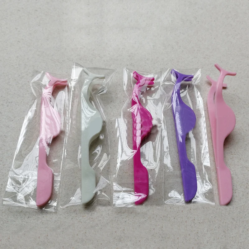 1pcs Eyelash Extension Auxiliary Clamp Clips Plastic Eyelashes Extension Tweezers Practice Beauty Eye Lash Makeup Tools Eyelash Tweezers