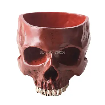 

Human Skull Resin Replica Halloween Home Decoration Decorative Craft Skul Halloween Simulation Skull Horrible Plants Flowerpot