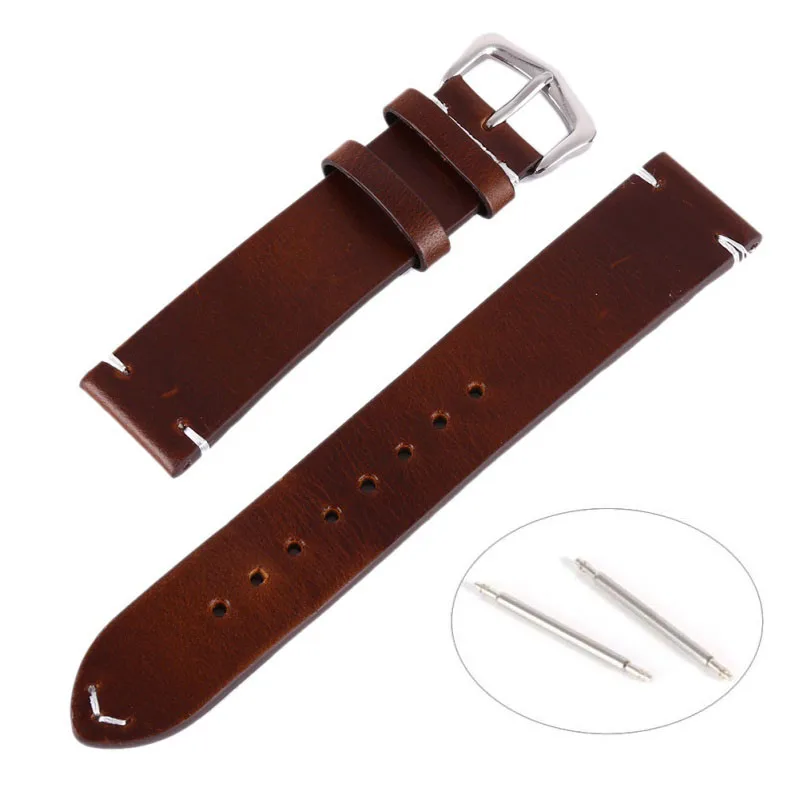 Кожаный ремешок для часов ручной работы коричневый черный 18 20 22 мм|wrist watch band|watch