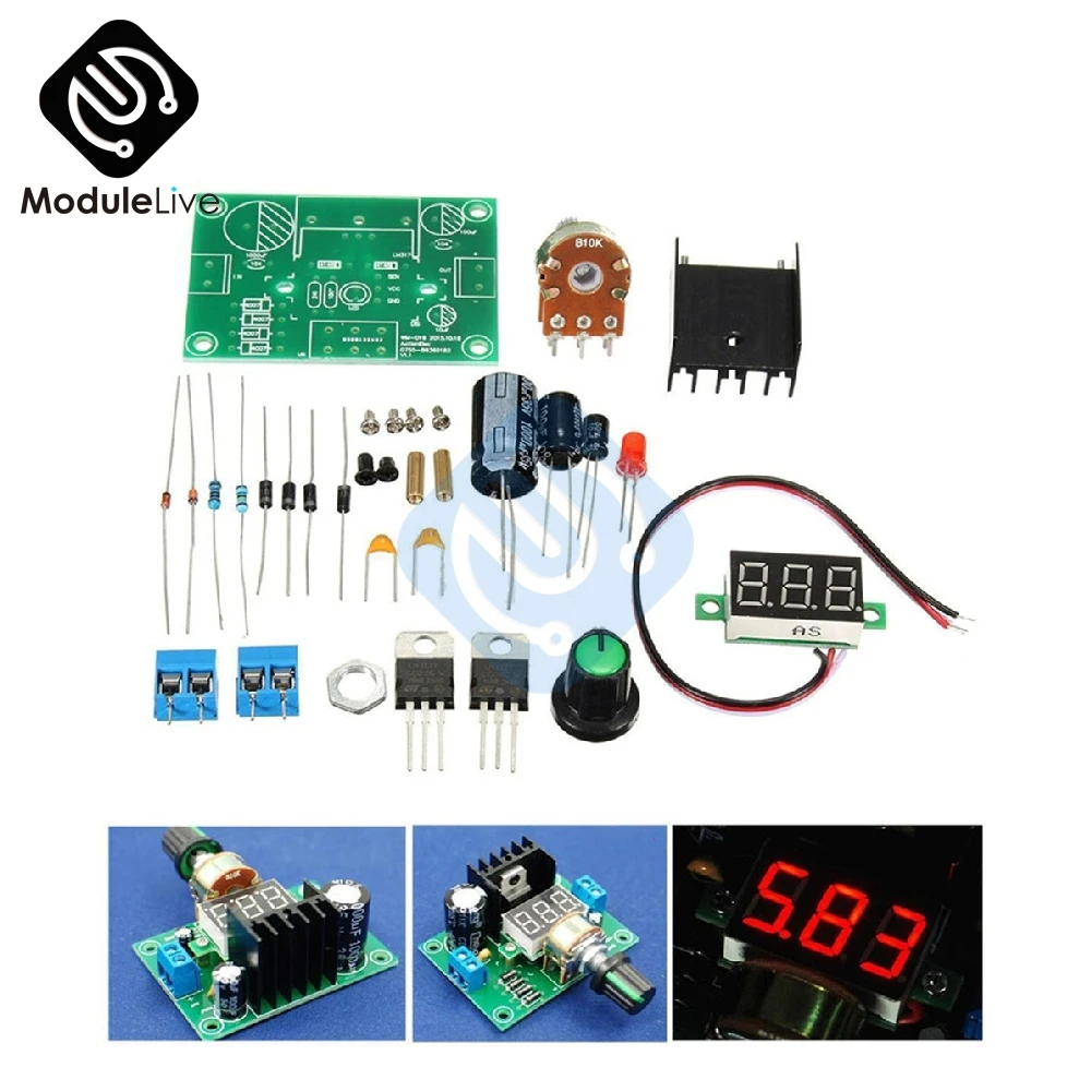 LM317 цифровой дисплей Регулируемые регуляторы напряжения плата модуль наборы