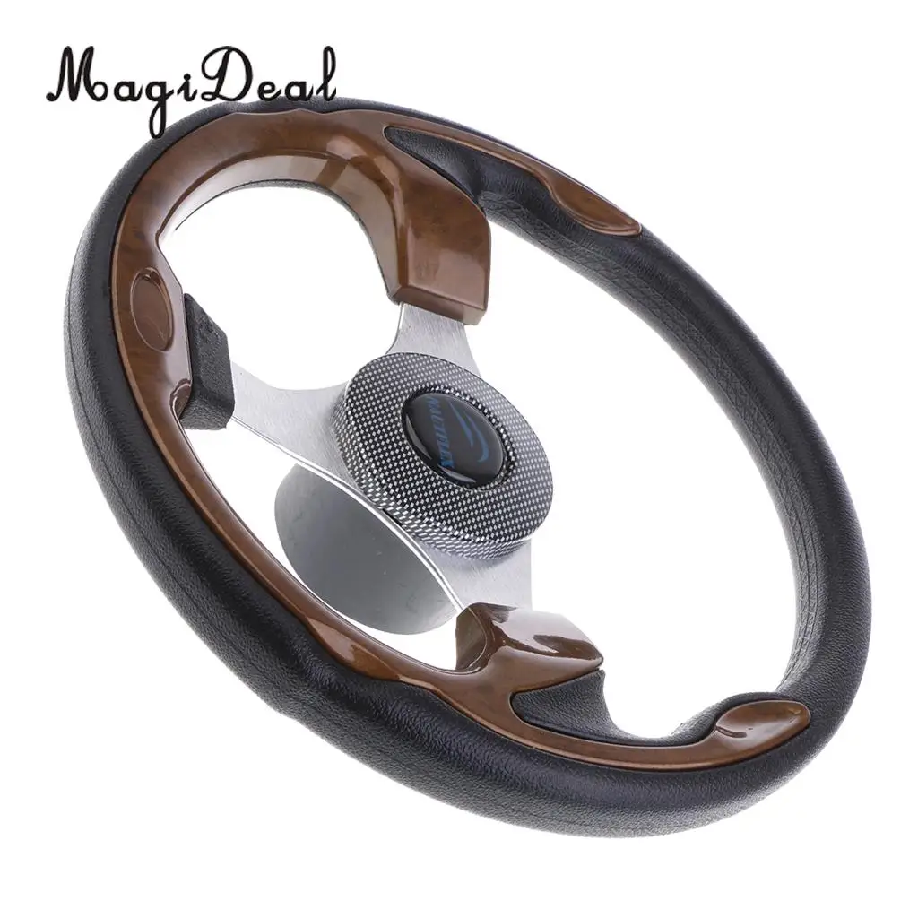 Universal Marine Boat 12.6'' 320mm Steering Wheel W/ 3/4'' Tapered Key Adapter 3 spoke for Flatable Fishing Boat Accessories