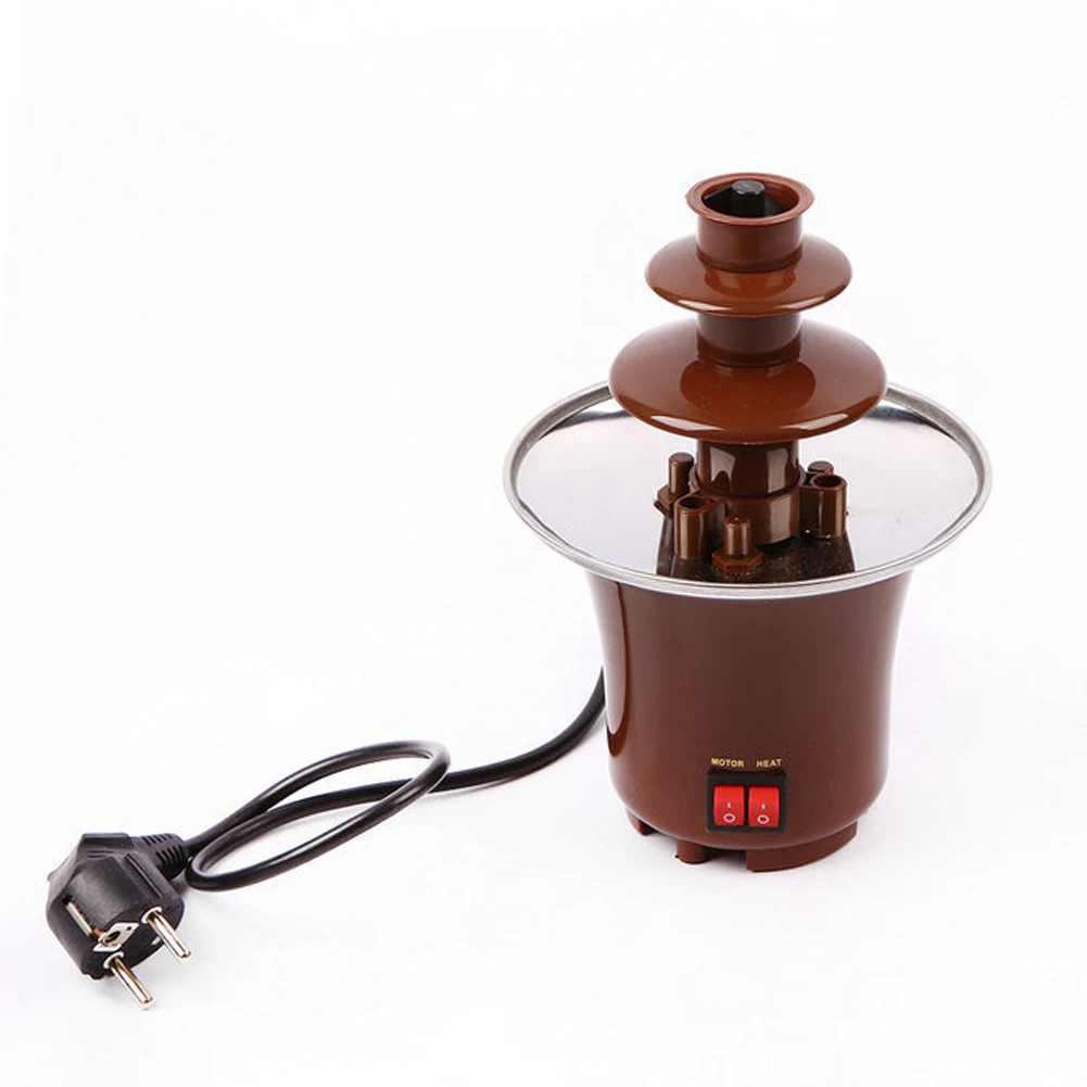 

Portable Chocolate Fountain Machine Heating Home Use Eco-firendly Kitchen Supplies Fondue Melt Mini Three Layers