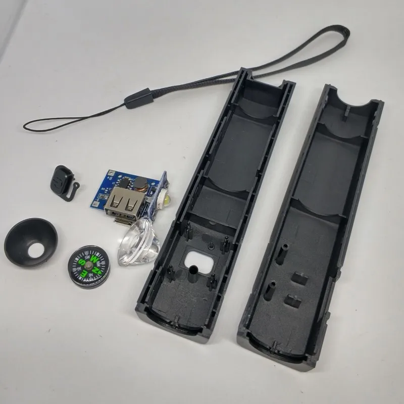 DIY Power Bank 1 18650 батарея чехол со светодиодным фонарик Компас USB зарядное устройство