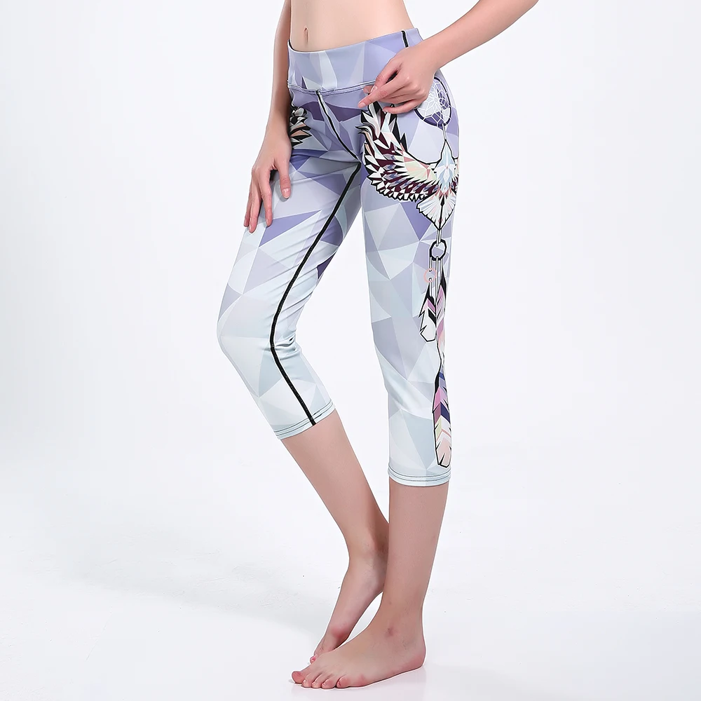 Buy New Arrival Grey Sports Yoga Capris Pants For