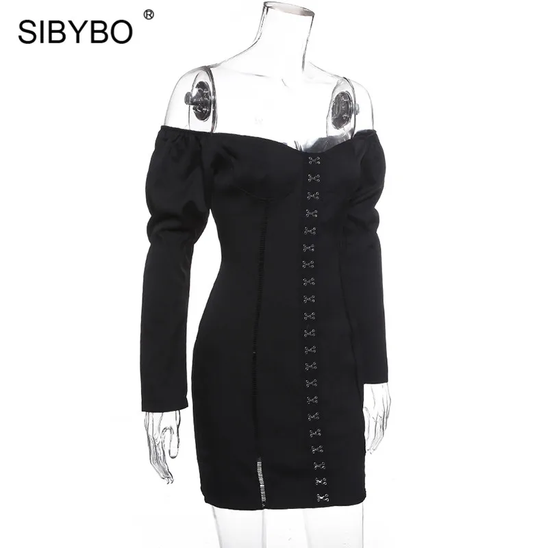 Женское обтягивающее платье без бретелек Sibybo, с открытыми плечами, модное и сексуальное с открытой спиной для клубов и вечеринок на осень
