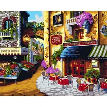 Ручная Краска ed современные Городские улицы кафе Сделай Сам масляной Набор для рисования по номерам настенная художественная картина домашний декор акриловая краска