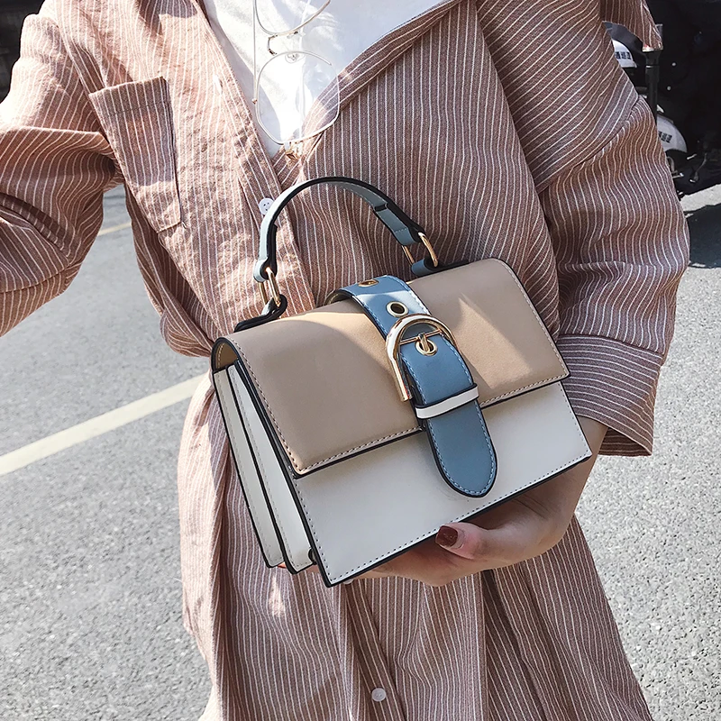 

Women's Designer Handbag 2019 Fashion New High quality PU Leather Women bag Contrast Lady Tote Shoulder Messenger Bag Crossbody