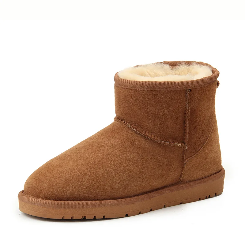 

Top Quality Genuine Sheepskin Leather Women Snow Boots Natural Fur Winter Boots Warm Wool Ankle Boots Women Classic Casual Boots