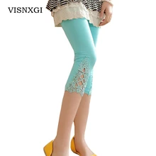Arrival Ladies Comfortable Modal Cotton Leggings Hollow Out Design Women Summer Mid-calf Pants Capris Stretch Legging 16 Colors