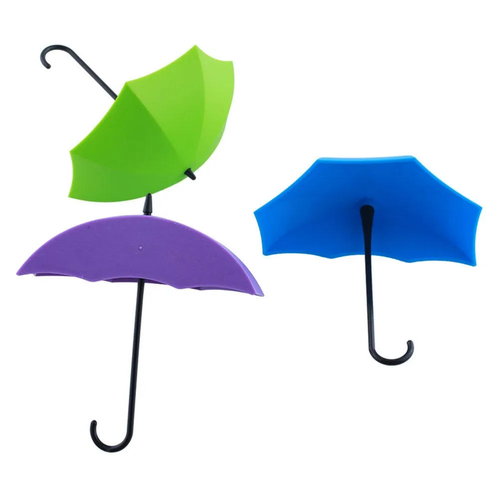 3 шт. держатель для зонтика, милые самоклеющиеся настенные ключи, зажимы для школы, офиса, клейкий держатель, товары для дома