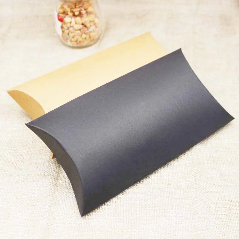 

10pcs Pillow Box Kraft/White/Black Paperboard Solid Printing Custom Logo Need Pay Extra Bigger Box For Storage Boxes32.5*21.5CM