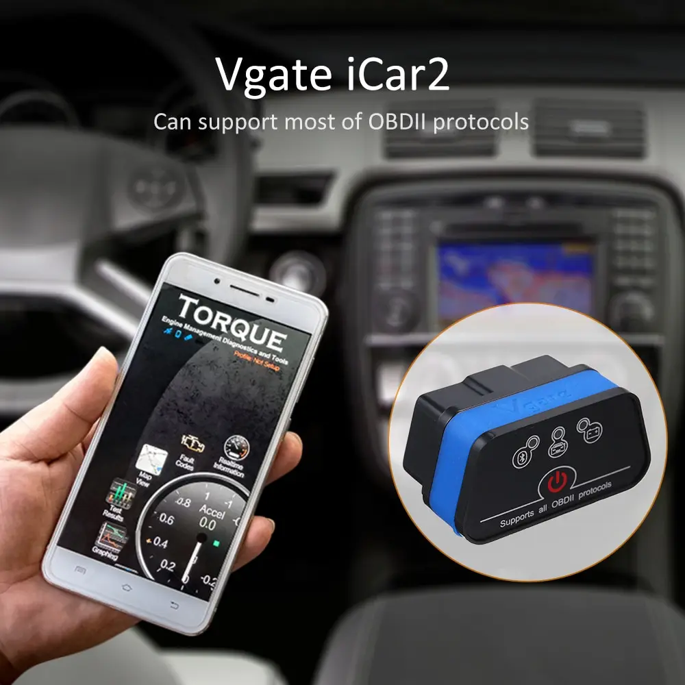 Диагностический инструмент Vgate iCar2 BT адаптер для ПК/Android телефона считыватель