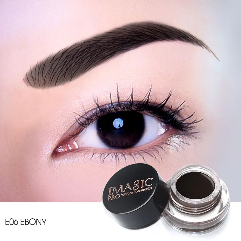 E06 EBONY IMAGIC Новые поступления Professional Гель для бровей 6 цветов Высокая тени для бровей Макияж Бровей коричневый гель для бровей с бровей кисти инструменты - Цвет: E06 EBONY