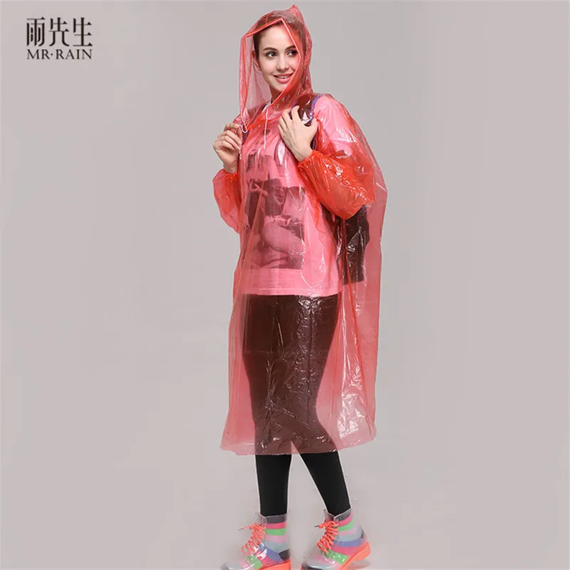 5 Pcs Adult Disposable Raincoat Thickening Drifting Travel Hiking Fashion Poncho One-Piece Emergency PE Pullover Rain Coat - Цвет: 04