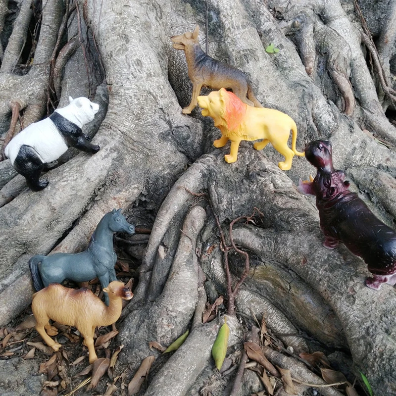 

40pcs/set Plastic Zoo Animal Figure Tiger Panda Giraffe Kids Toy Lovely Animal Action Figures Funny Toys Set Decoration Gift #E