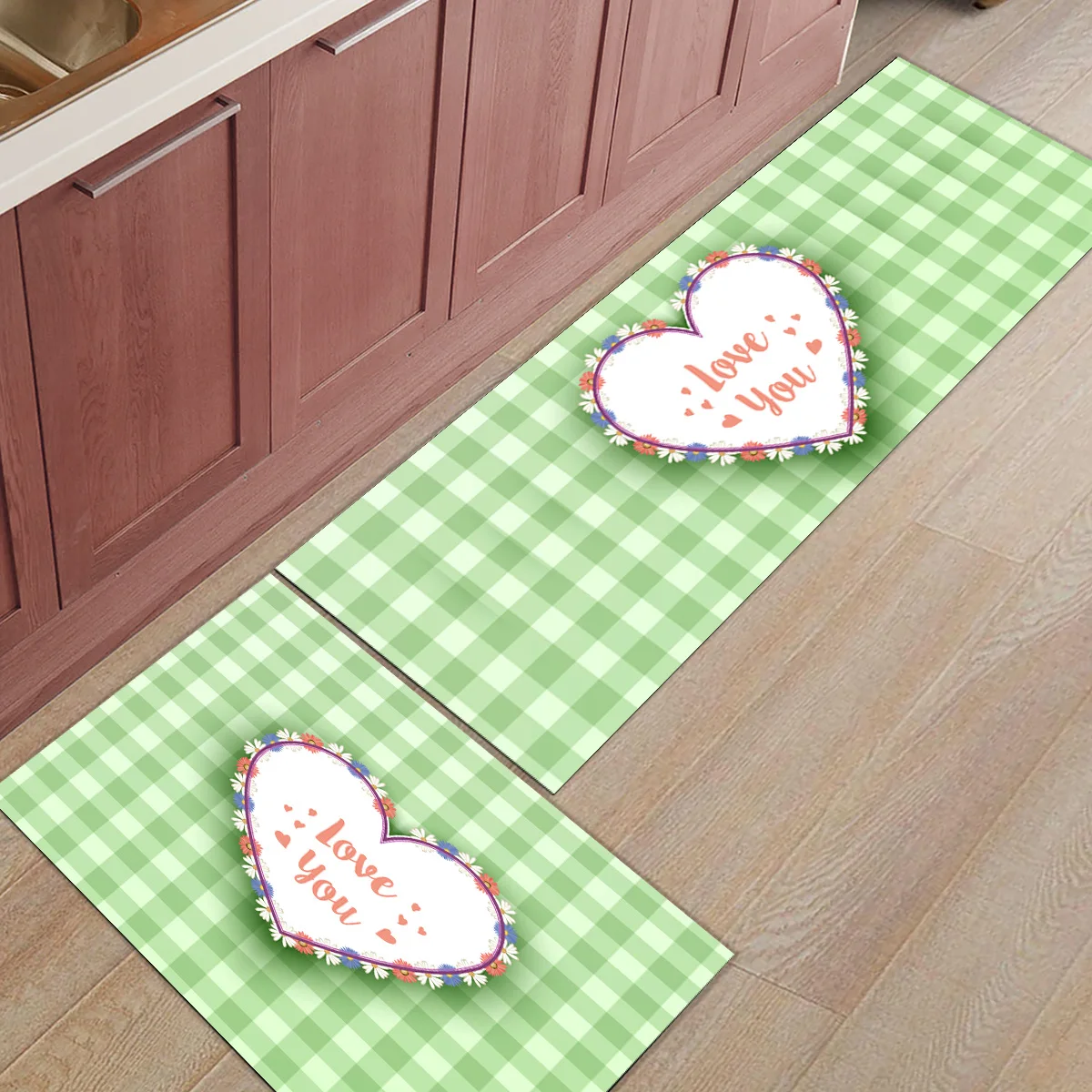 

Nordic Cartoon Ethnic 2 Piece Kitchen Rug Doormats For Entrance Way Boot Shoes Scraper Accessory Sets Floor Carpets Area Runners