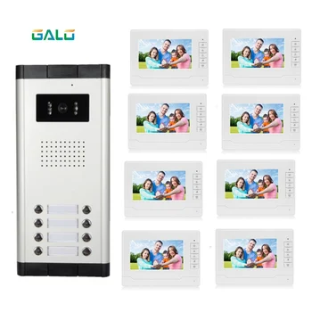

Video intercom 7 inch memory video doorphone apartment building intercom system with 2 rooms