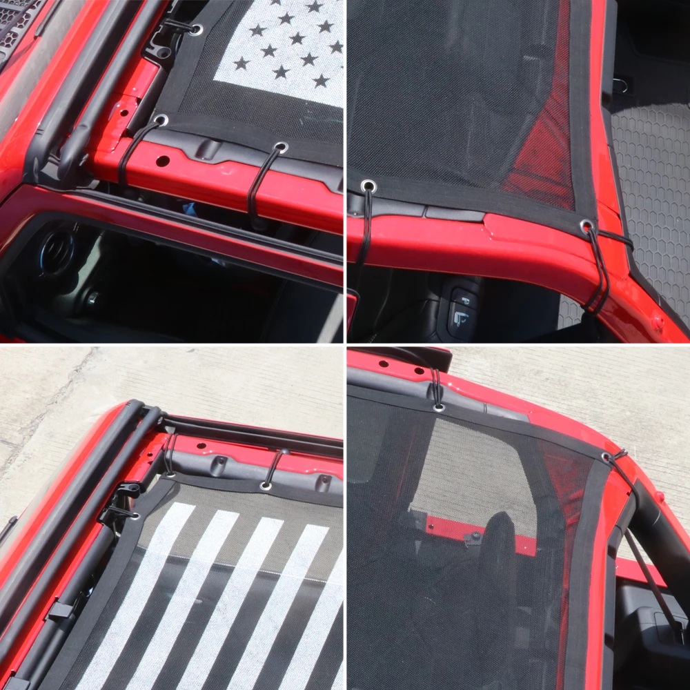 4 двери 2 зонт мягкой верхней крышки для Jeep Wrangler JL+ наверху задний багажник защита от солнца УФ-Защита от солнца защитная сетка чистая