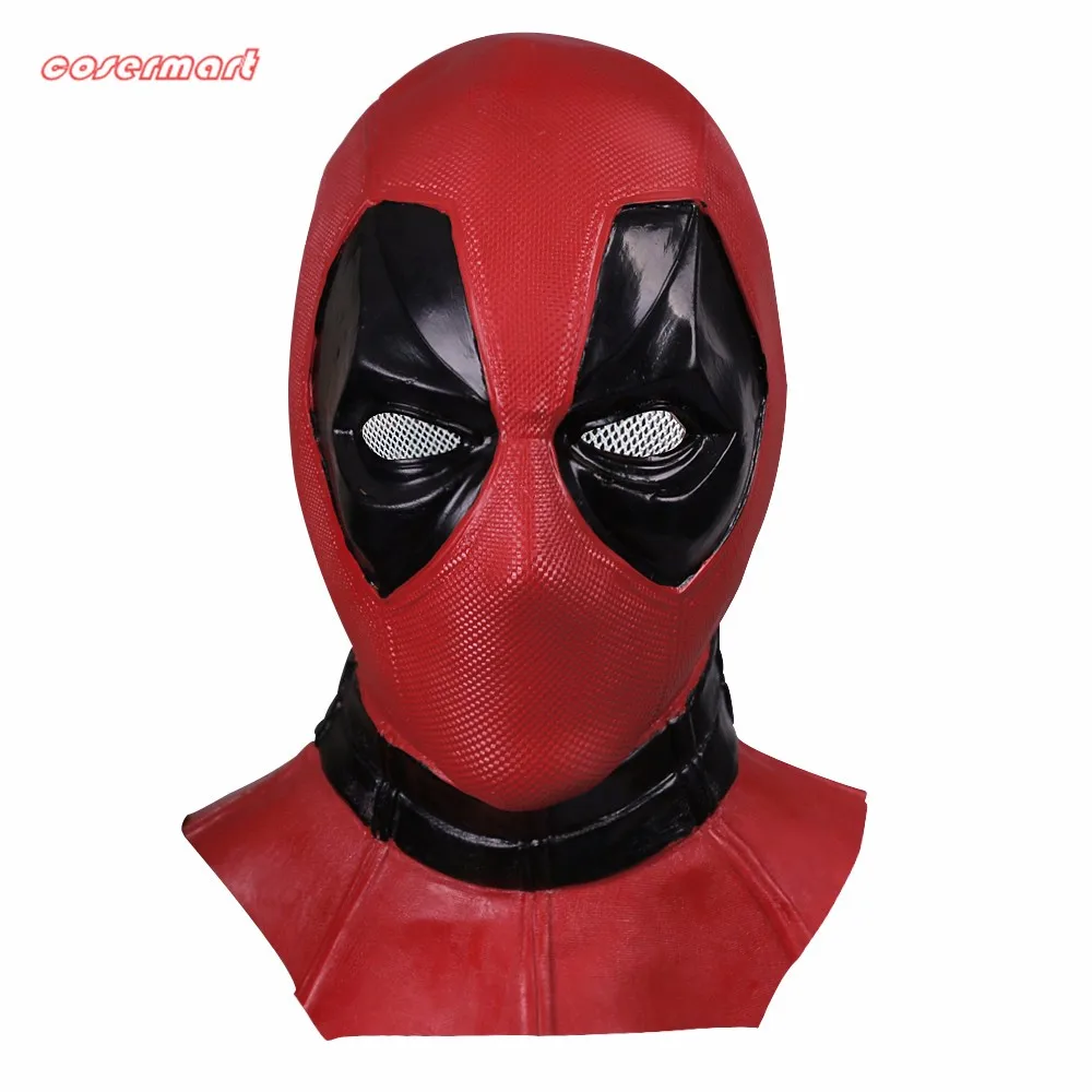 New Marvel Superhero Deadpool Mask Breathable Latex  Full Face Mask Halloween Cosplay Prop