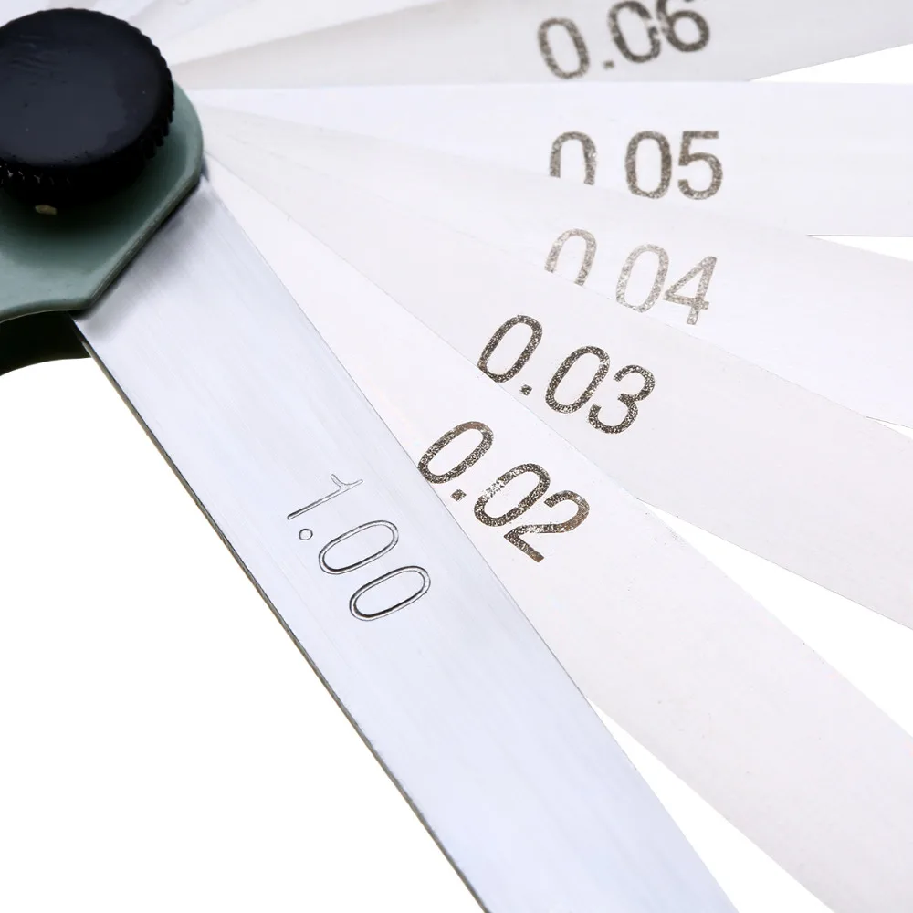  100mm-0-02-1-0mm-Thickness-Metric-Feeler-Gauge-17-Blades-Stainless-Steel-Gauge-for-Spark