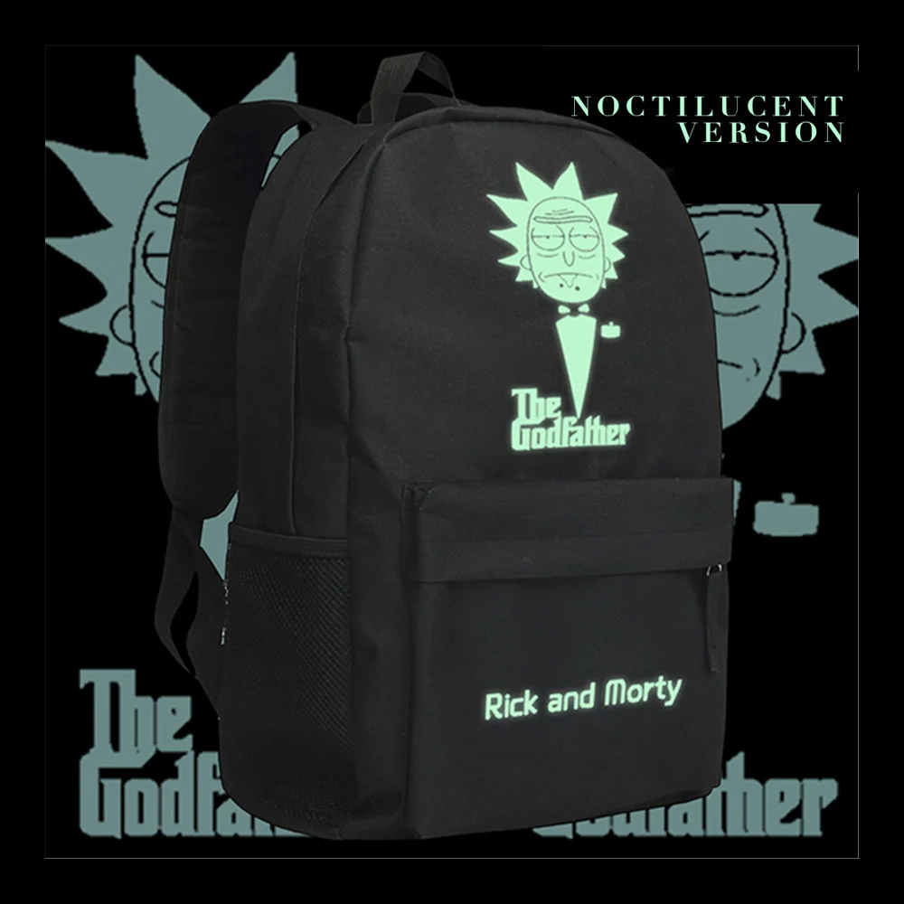 

Zshop Luminous Rick and Morty Backpack for Children Bookbag Boys Girls School Bag