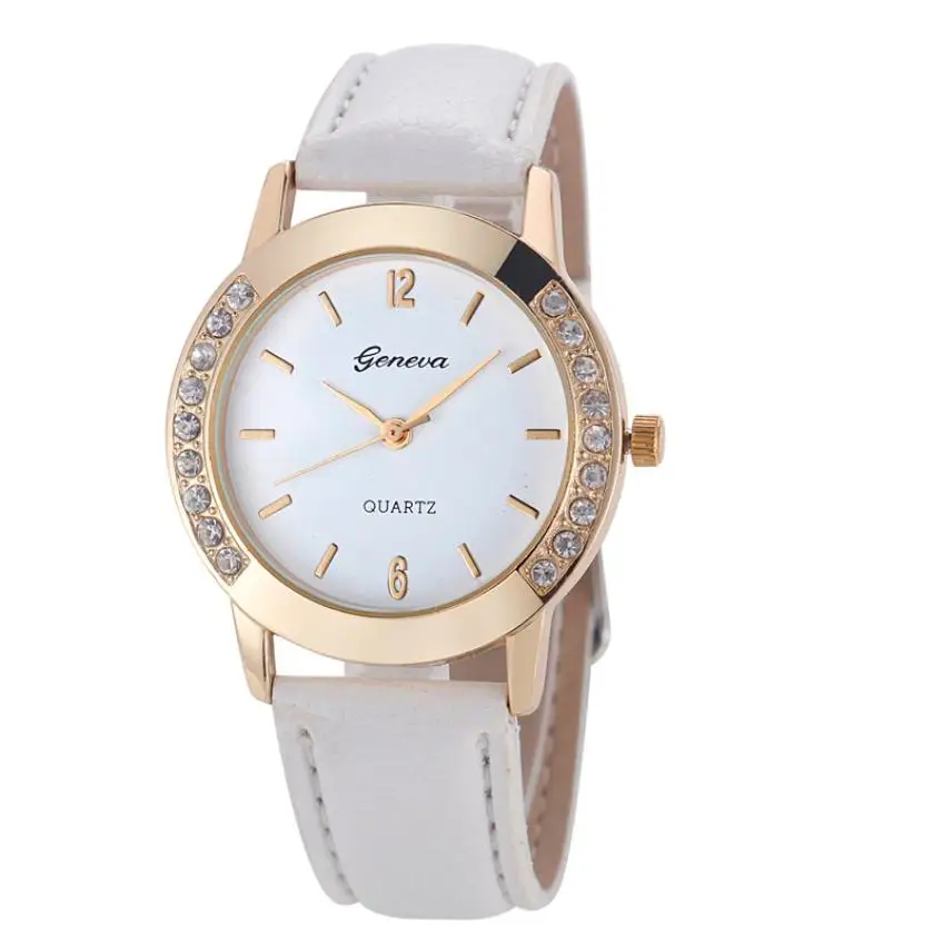 

Moment # N03 2018 Geneva Fashion women's watches Diamond Analog Leather Quartz Wrist Watch Ladies Watch relogio masculino Drop