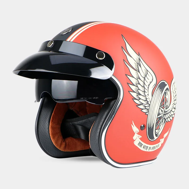 Винтаж TORC T57 moto rcycle шлем Ретро 3/4 открытый шлем крутой череп moto casco moto cicleta Capacete с внутренним козырьком