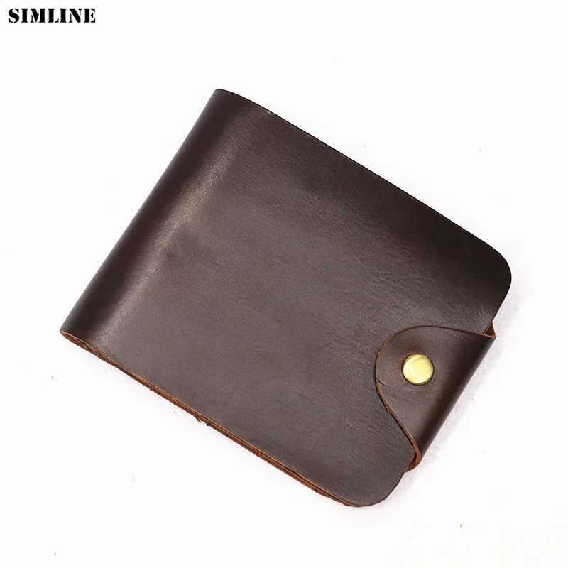 

Genuine Cow Leather Wallet For Men Mens Vintage Designer Real Cowhide Short Wallets Purse Card Holder Male Carteira High Quality