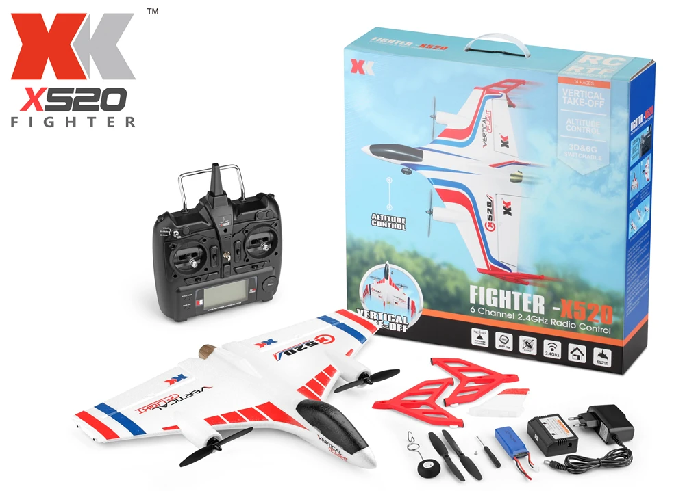 Новинка 2018 wltoys XK X520 RC самолет 6CH 3D/6G взлет и посадка трюк Радиоуправляемый Дрон