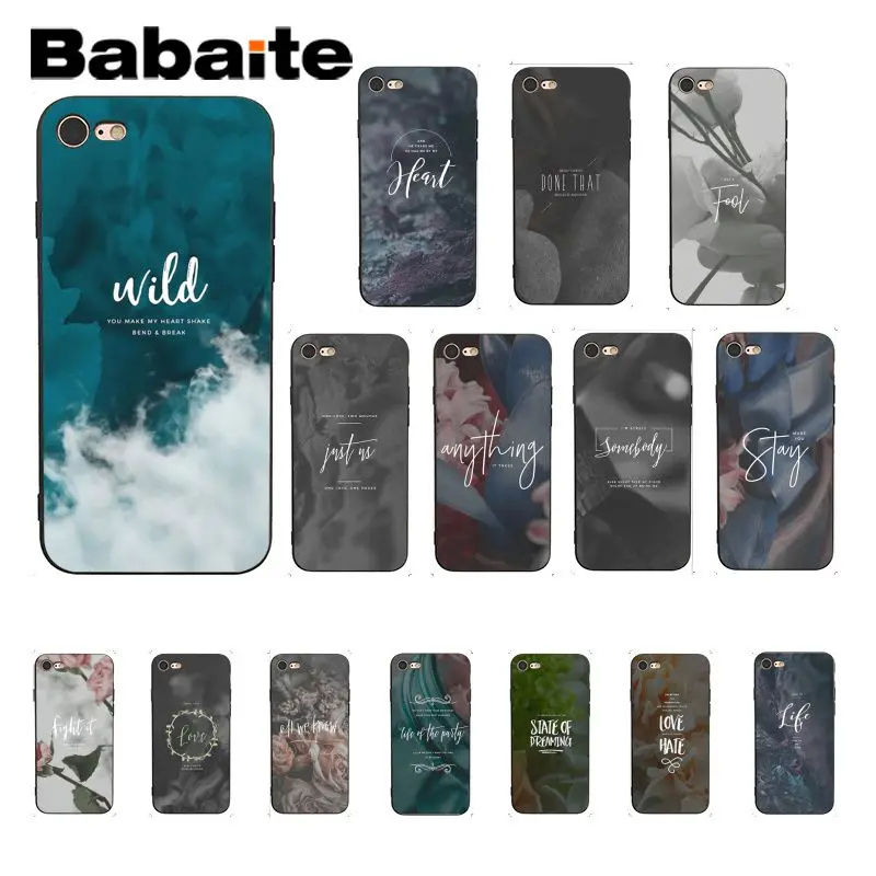 

Babaite Funnyu Artistic Text sentence Soft Rubber black Phone Case for iPhone 8 7 6 6S Plus X XS MAX 5 5S SE XR 10 Cases