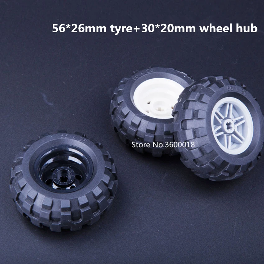 

2set/lot Decool TECHNIC wheel 56*26mm mechanical Compatible with legos 55976 56145 MOC DIY blocks bricks parts set