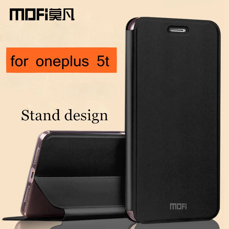 oneplus-5t-case-cover-one-plus-5t-cover-leather-silicone-protect-shockproof-fundas-MOFi-original-flip
