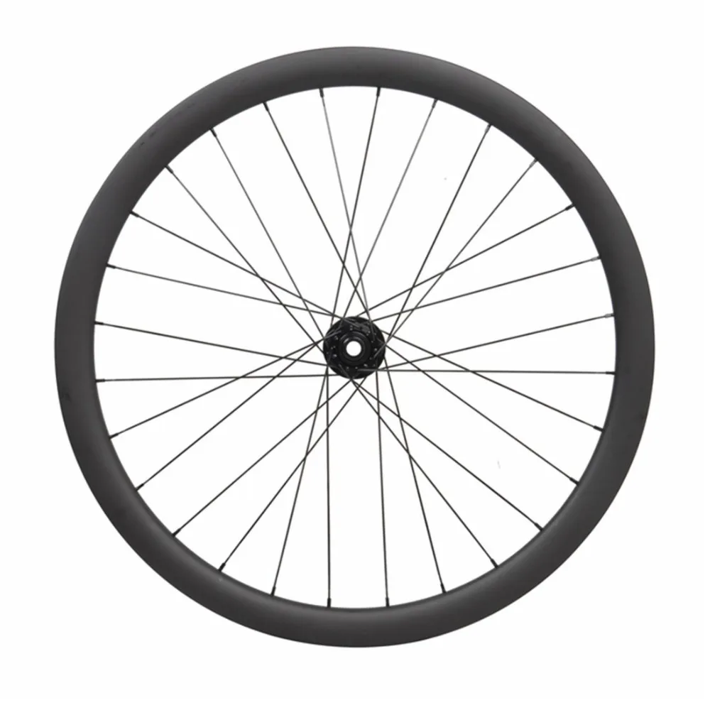 Discount 2018 new basalt brake Road Bike Disc Brake Wheelset UD Matt 40mm Carbon Tubular Wheels Thru axle 142mm super light road wheel 3