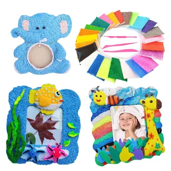 

24 Bag 24 Colors Fluffy Floam Snow Cotton Mud Slime Clay Plasticine Polystyrene Styrofoam Slime Balls Beads Set 3 Carving Tools