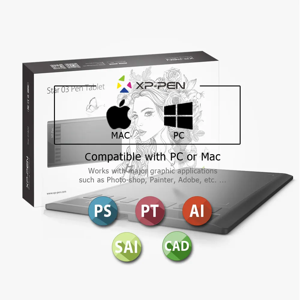 XP PEN Star03 V2 12 &quotцифровой графический планшет для рисования с перчатками и защитной