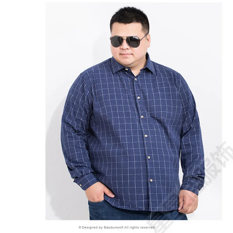 Плюс 8XL 6XL 5XL 4XL для мужчин Хлопковое платье рубашки для мальчиков осень с длинным рукавом Slim Fit бизнес бренд мужской сорочка мужская, для