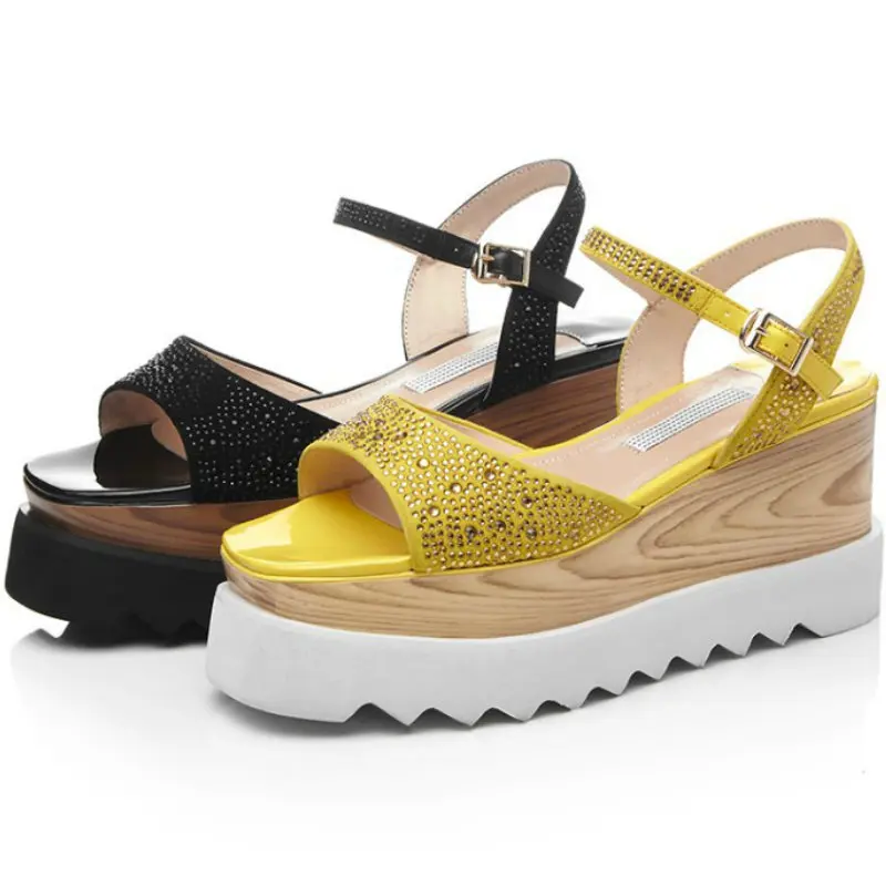 2017 summer women thick sole platform high heels sandals shoes (11)