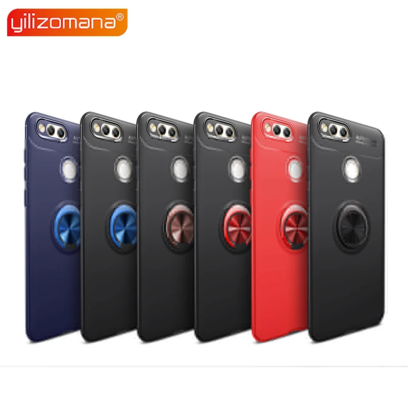 

YILIZOMANA Light TPU Phone Case for HUAWEI Honor 7X 8X Max Pro 9 Lite 10 V9 V10 Note 10 Magnetic Car Ring Holder Back Cover Case