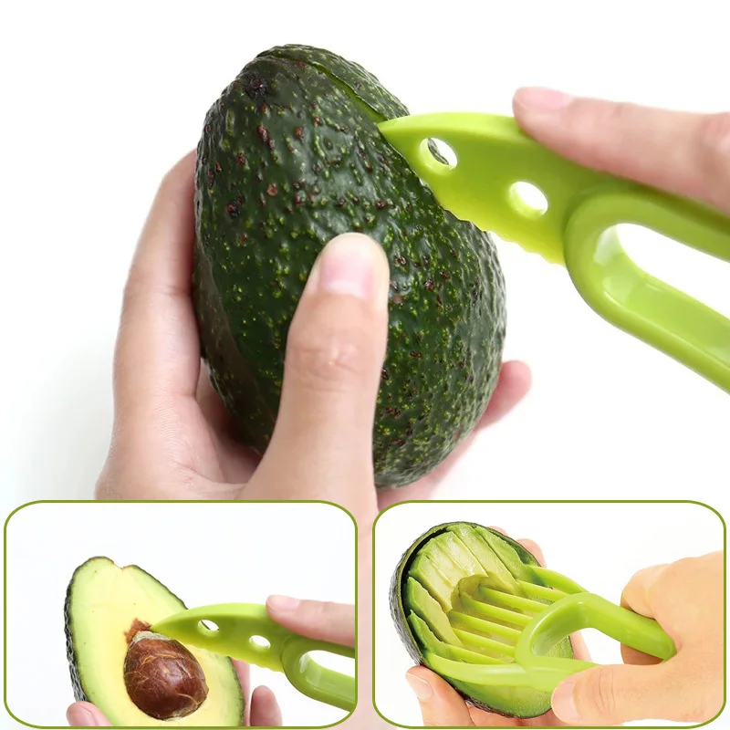 

1PC 3 in 1 For Avocado Slicer Shea Corer Butter Fruit Peeler Cutter Pulp Plastic Knife Kitchen Vegetable Tools Home Accessory