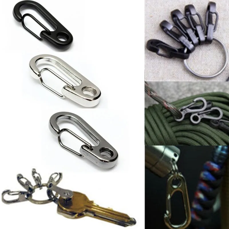 

Hot Sale 5PCS Keychain Mini Spring Backpack Clasps Climbing Carabiners EDC Keyring Camping Bottle Hooks Key Ring Fishing Tool