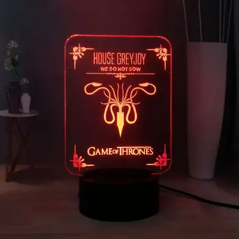 

HOUSE GREYJOY We Do Not Sow GAME OF THRONES RGB 7 Color Change LED Table Night Light USB Remote Atmosphere Lamp Free shipping