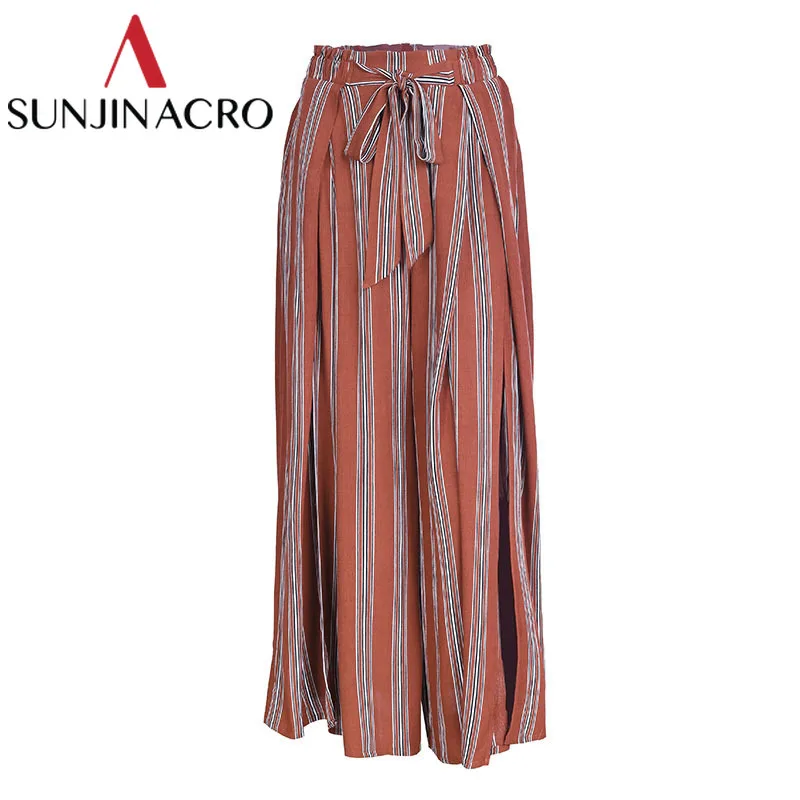 striped flowy trousers