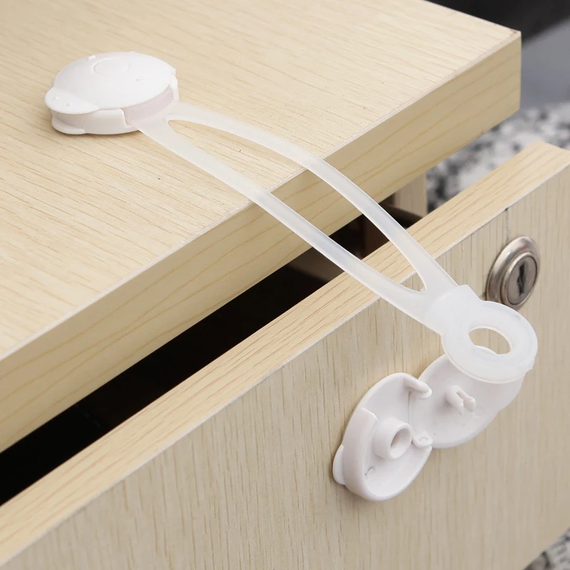 

2pcs White Plastic Baby Kids Children Safety Protection Cupboard Cabinet Door Toilet Refrigerator Drawer Locks Security Products
