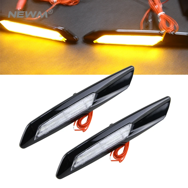 cheap LED Side Marker Lights Turn Signal Lamp For BMW E60 E61 F10 E90 E91 E92 E93 Clear lens Matt Black chorme free shipping