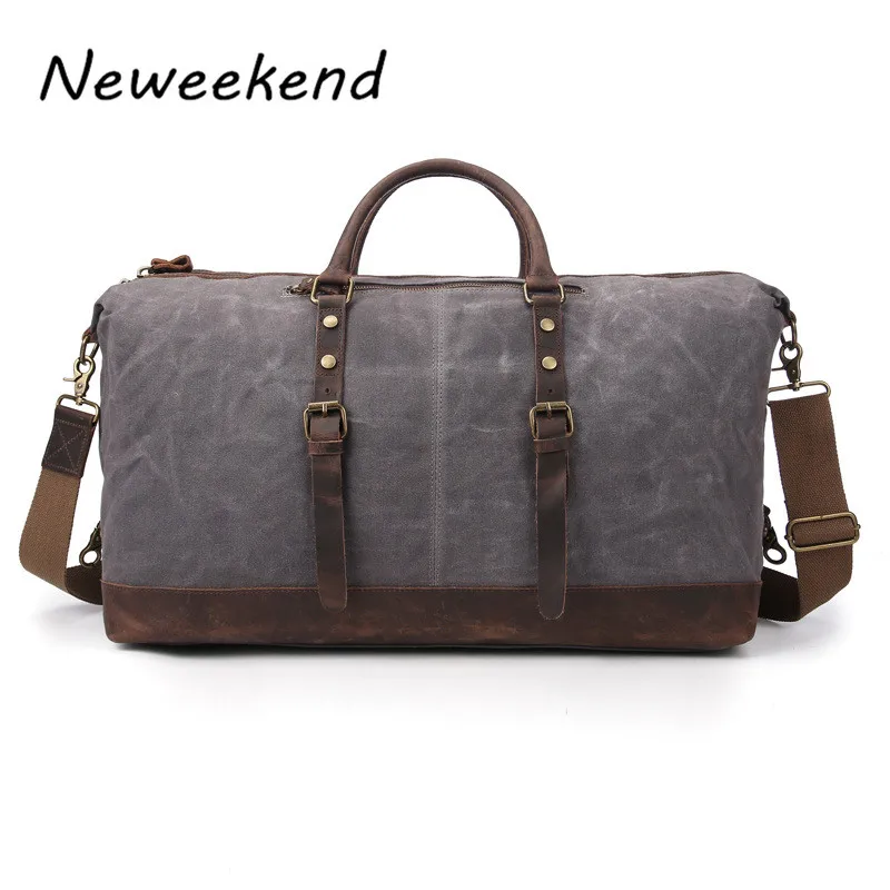 

NEWEEKEND Men/Women Duffel Canvas Shoulder Luggage Bag Tote Handbags for travel Weekend pack Large Capacity Bag MS12031