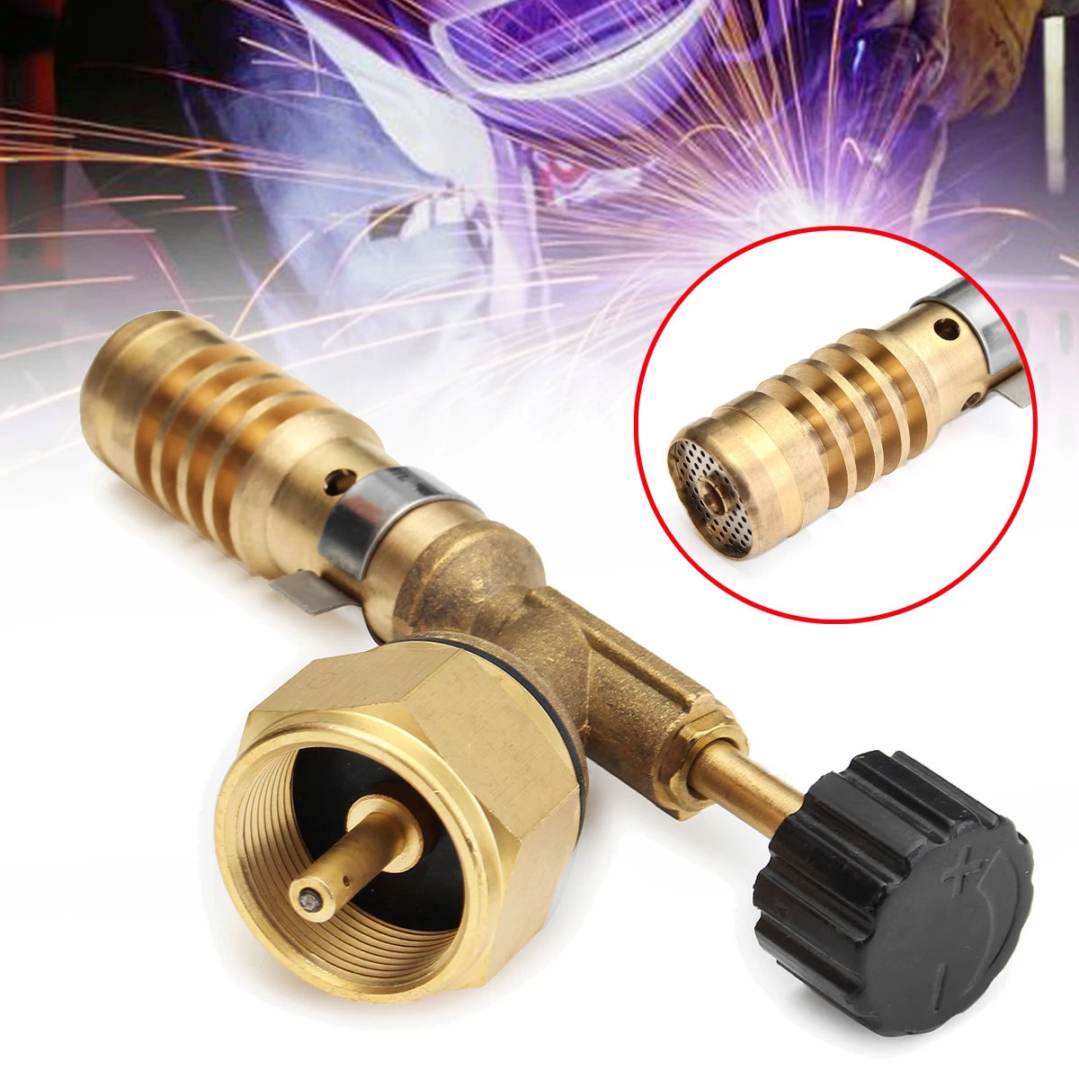 

Copper Aluminum High Temp Gas Turbo Torch Electric Soldering Iron Kit Ignitor Starter Burning Adapter for BBQ